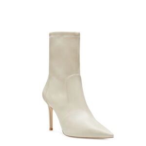 NWT Stuart Weitzman Ivory Pointed-Toe Stiletto Ankle Boots Sz 8